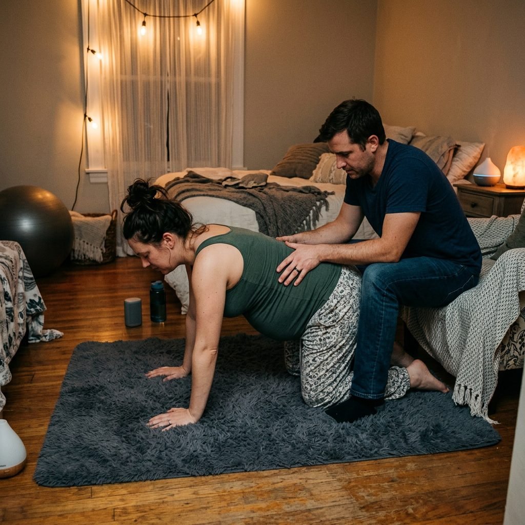 How to Use the Hands-and-Knees Pelvic Sway to Relieve Back Labor Pain