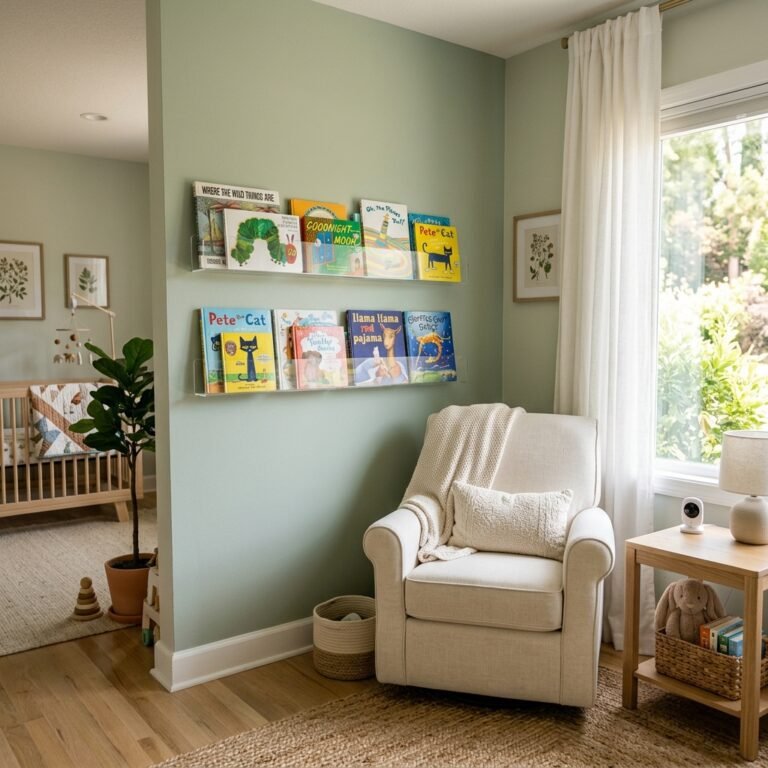 Invisible Library: Modern Ways to Style Acrylic Floating Bookshelves in a Nursery