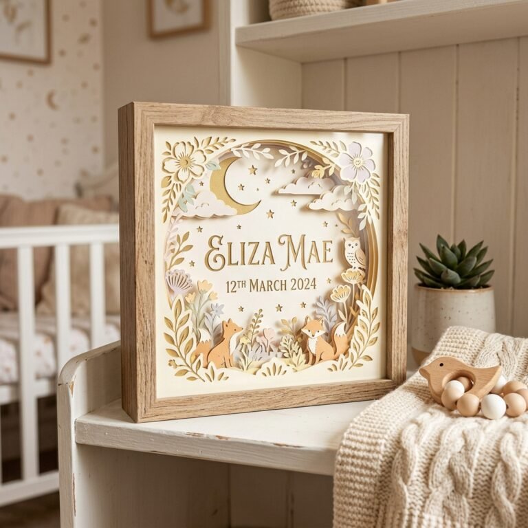 Keepsake DIY: How to Make a Stunning Paper-Cut Shadow Box Birth Announcement