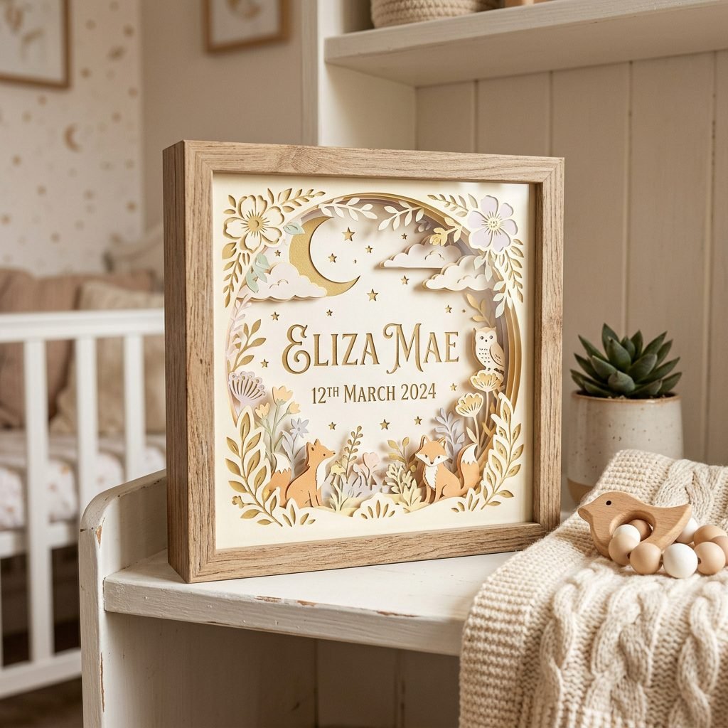 Keepsake DIY: How to Make a Stunning Paper-Cut Shadow Box Birth Announcement
