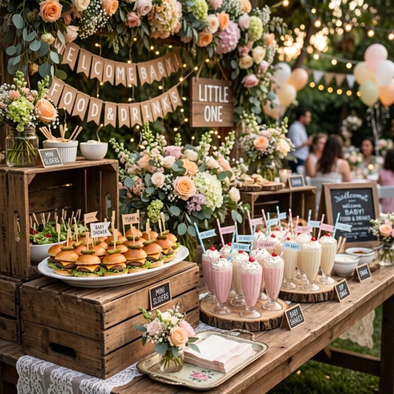 Mini Sliders & Milkshakes: A Fun and Cheap Baby Shower Food Station Idea