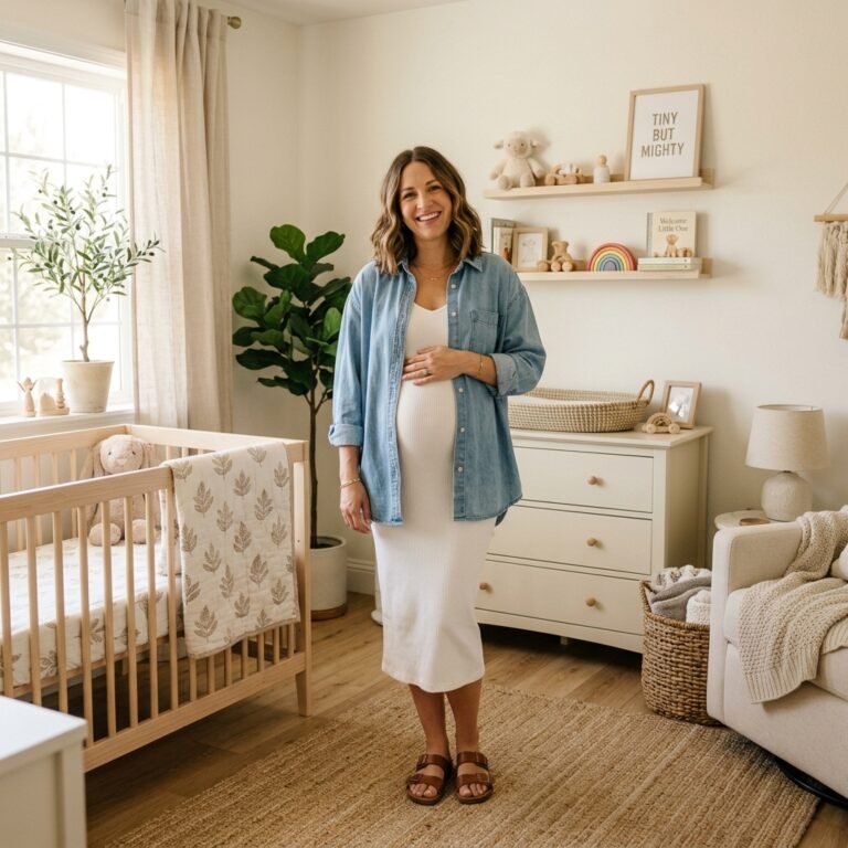 One Denim Shirt, Five Ways: How to Style a Denim Button-Down Through Pregnancy