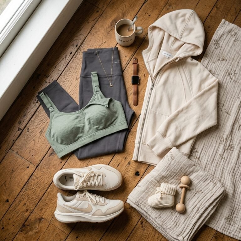 Postpartum Athleisure Outfits with Built-In Nursing Support for Busy Moms