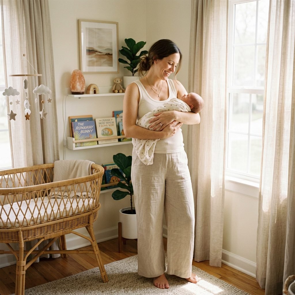 Postpartum Style: How to Comfortably Style High-Waisted Wide-Leg Pants