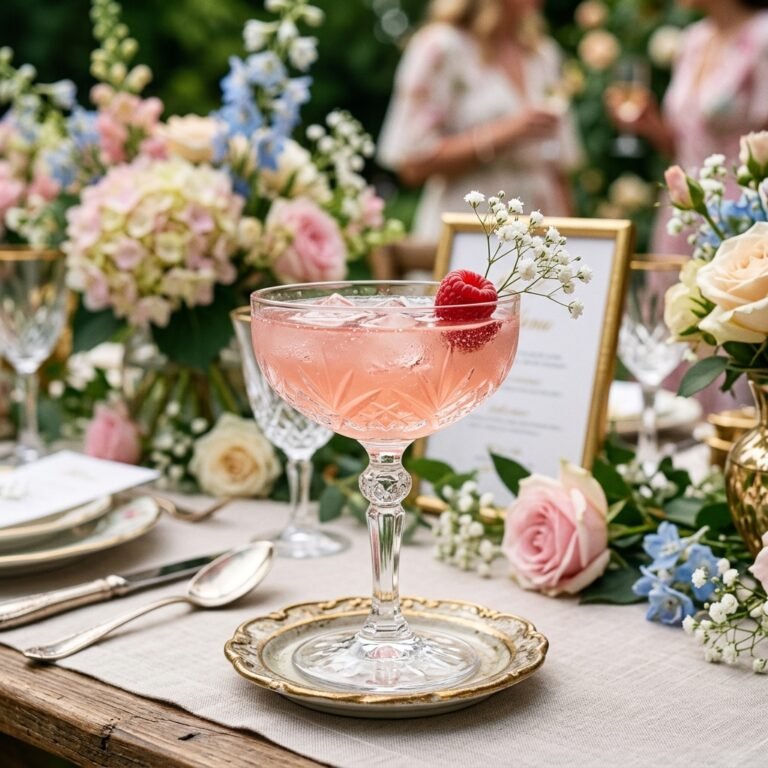 Rosewater Raspberry Baby Shower Mocktail Recipe That Looks Ultra Luxe