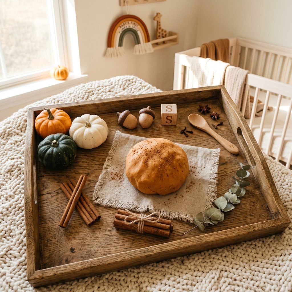 Safe and Edible Pumpkin Spice Playdough: A Fall Sensory Activity for Babies