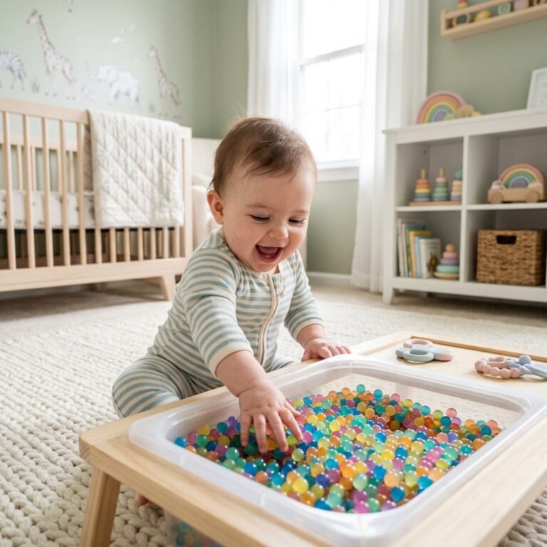 Taste-Safe Tapioca Pearl Sensory Bin: An Easy DIY Activity for 6-Month-Olds