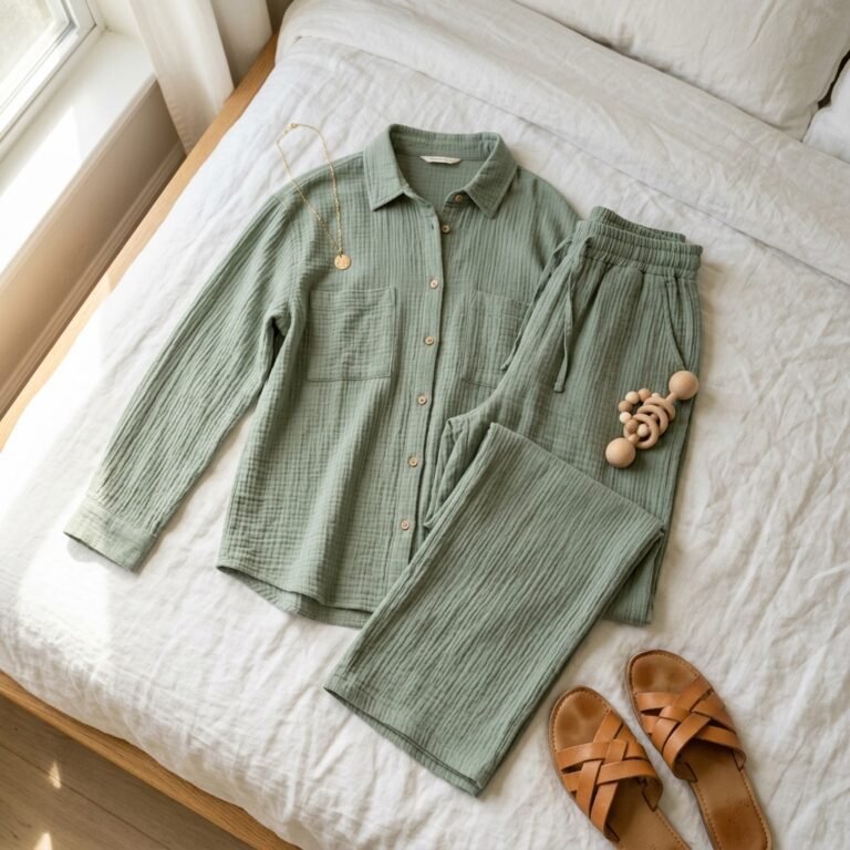 The Chicest Cotton Gauze Matching Sets for Your Postpartum Going Home Outfit
