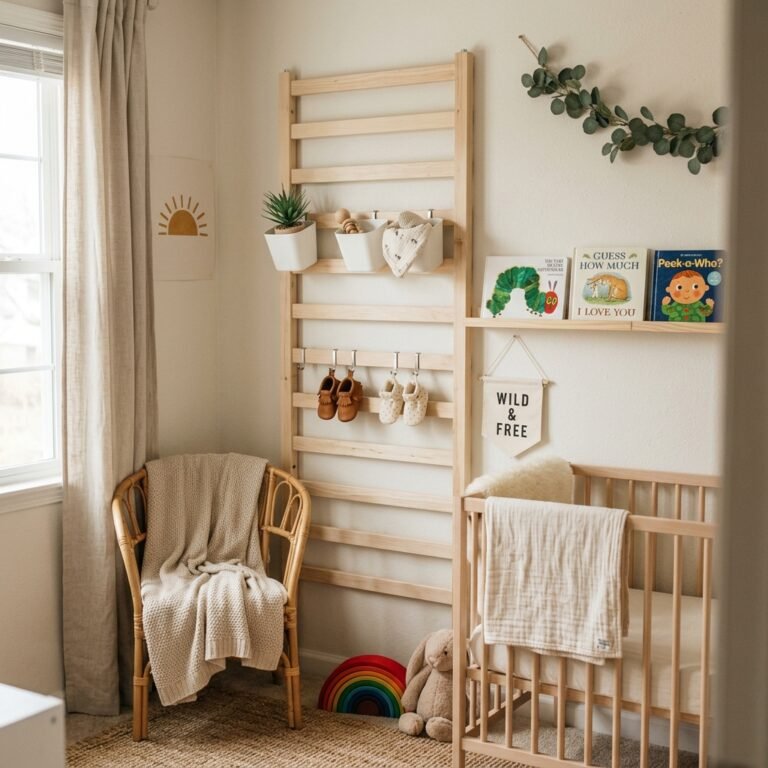 The Clever IKEA Luroy Hack: Turn Bed Slats into Gorgeous Nursery Wall Storage