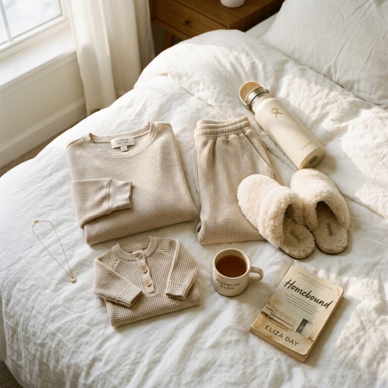 The Coziest Waffle Knit Matching Set: A Perfect Postpartum Going Home Outfit