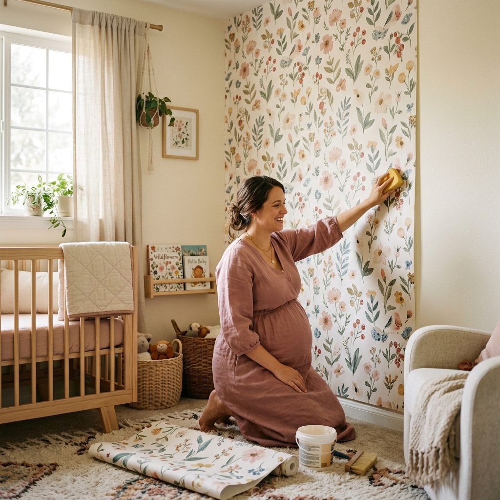The Liquid Starch Hack: Rental-Friendly DIY Nursery Wallpaper Using Fabric