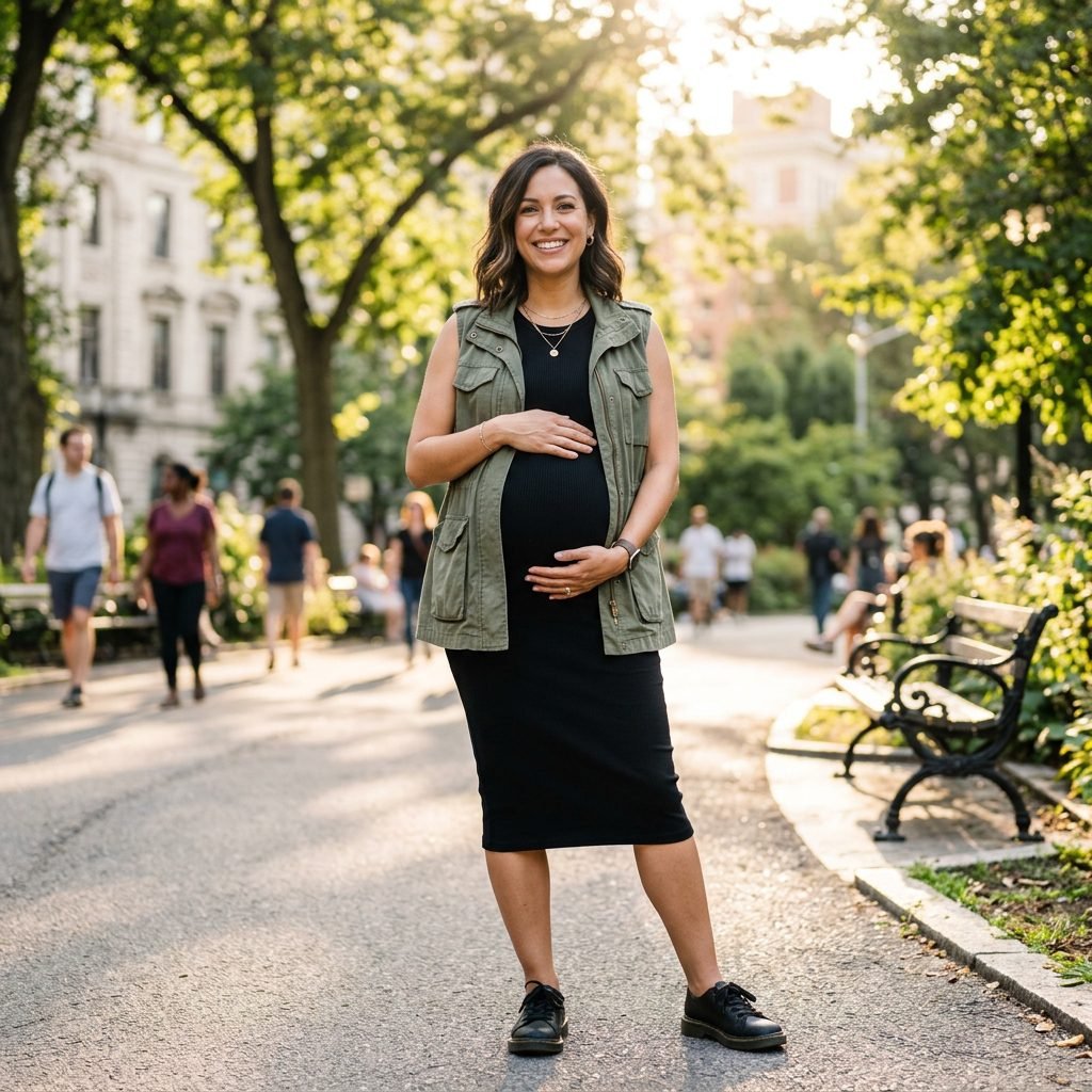 The Maternity Layering Secret: How to Style a Utility Vest with a Bump