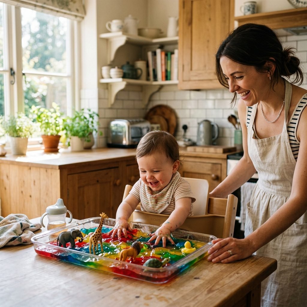 The Messy But Epic Gelatin Toy Rescue Sensory Activity for 9-Month-Olds