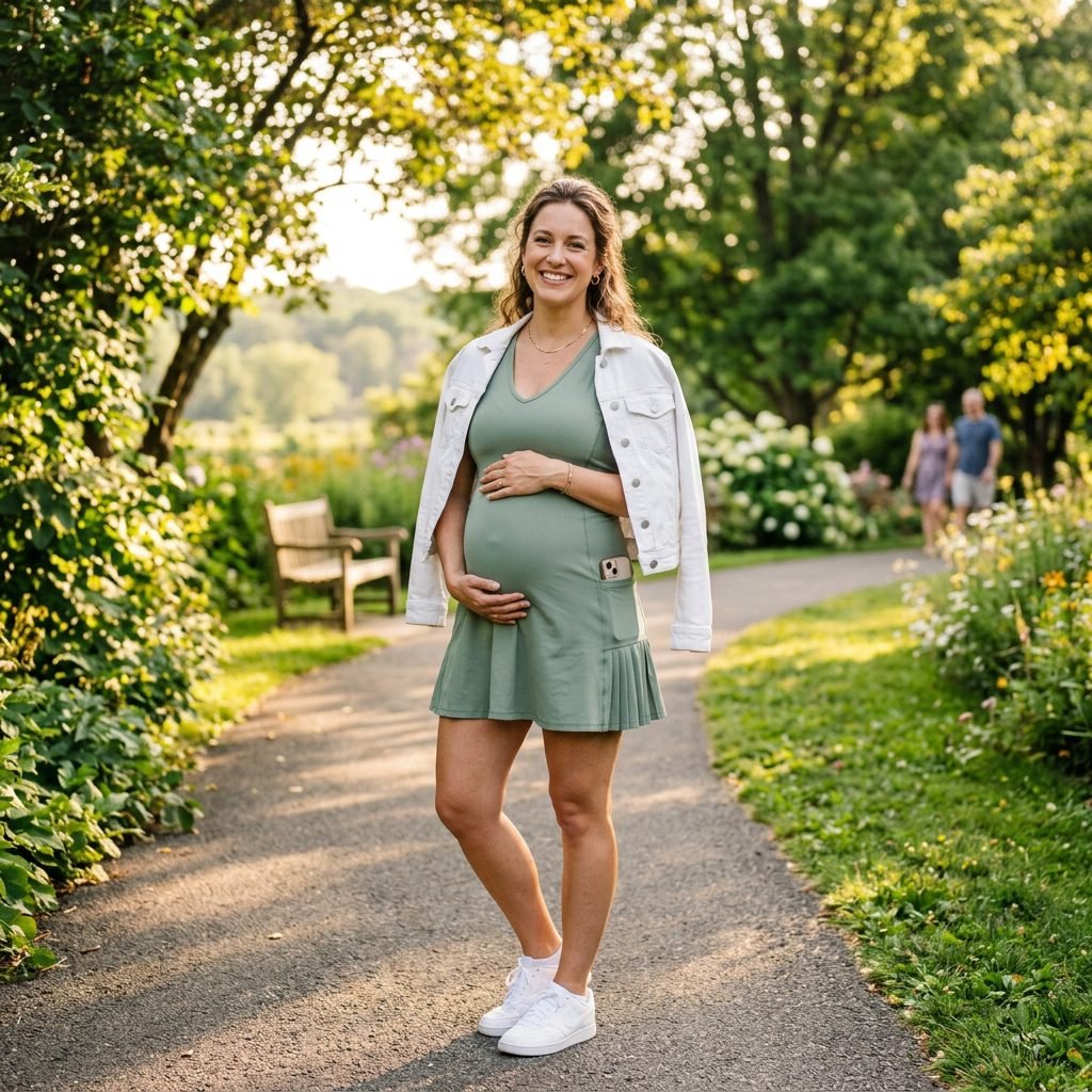 The Most Comfortable Way to Style an Activewear Tennis Dress While Pregnant