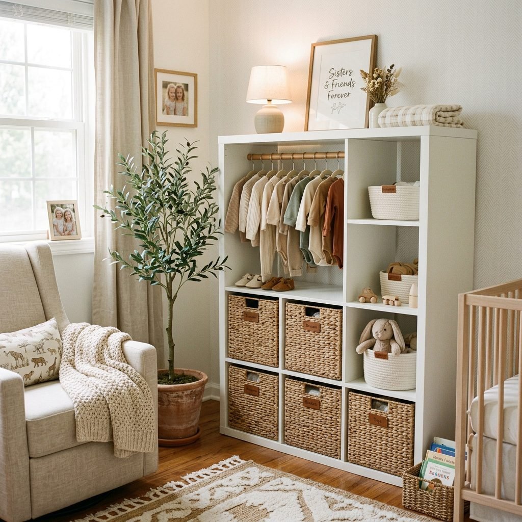 The Ultimate IKEA Kallax Hack: Turning Cube Shelves into a Hanging Baby Wardrobe