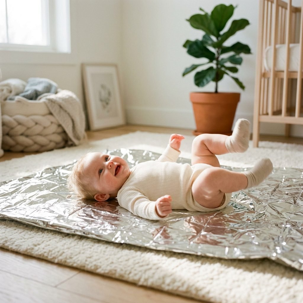 Why Crinkle Foil Sensory Play Is the Ultimate Cheap Activity for Your 3-Month-Old