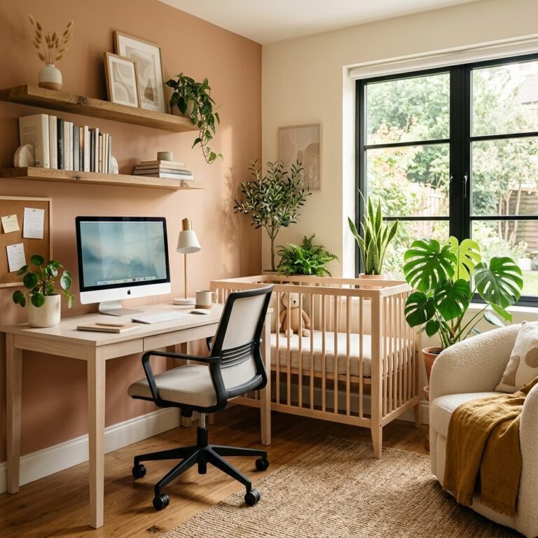 Work-from-Home Mama: How to Style a Shared Home Office and Mini Crib Nook